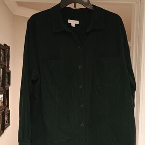 Charter Club Women's Forest Green Button-Down Shirt
